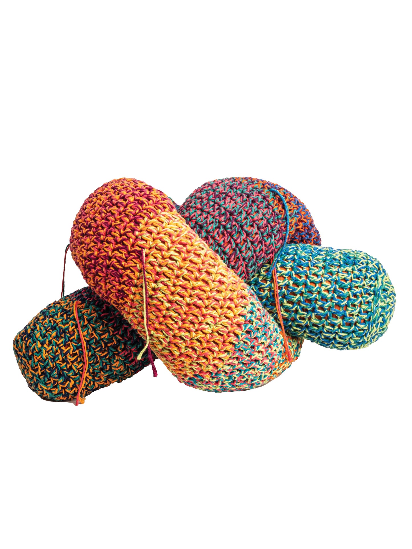 Large Crochet Knot Pillow in Fruit Basket