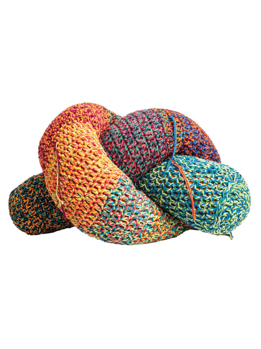 Large Crochet Knot Pillow in Fruit Basket