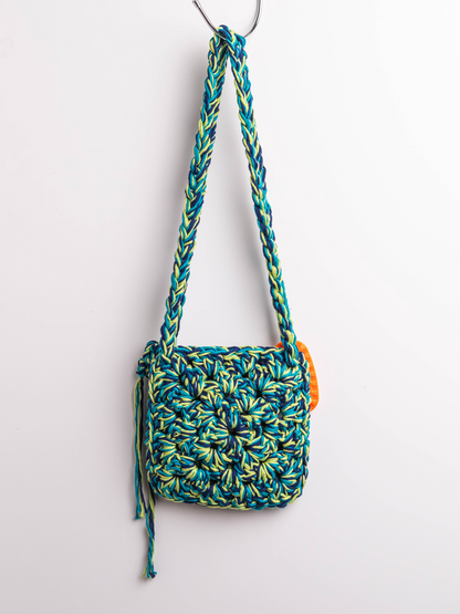 Lola Bai Cotton Crochet Mini Bag in Kelp