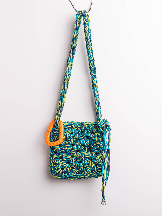 Lola Bai Cotton Crochet Mini Bag in Kelp