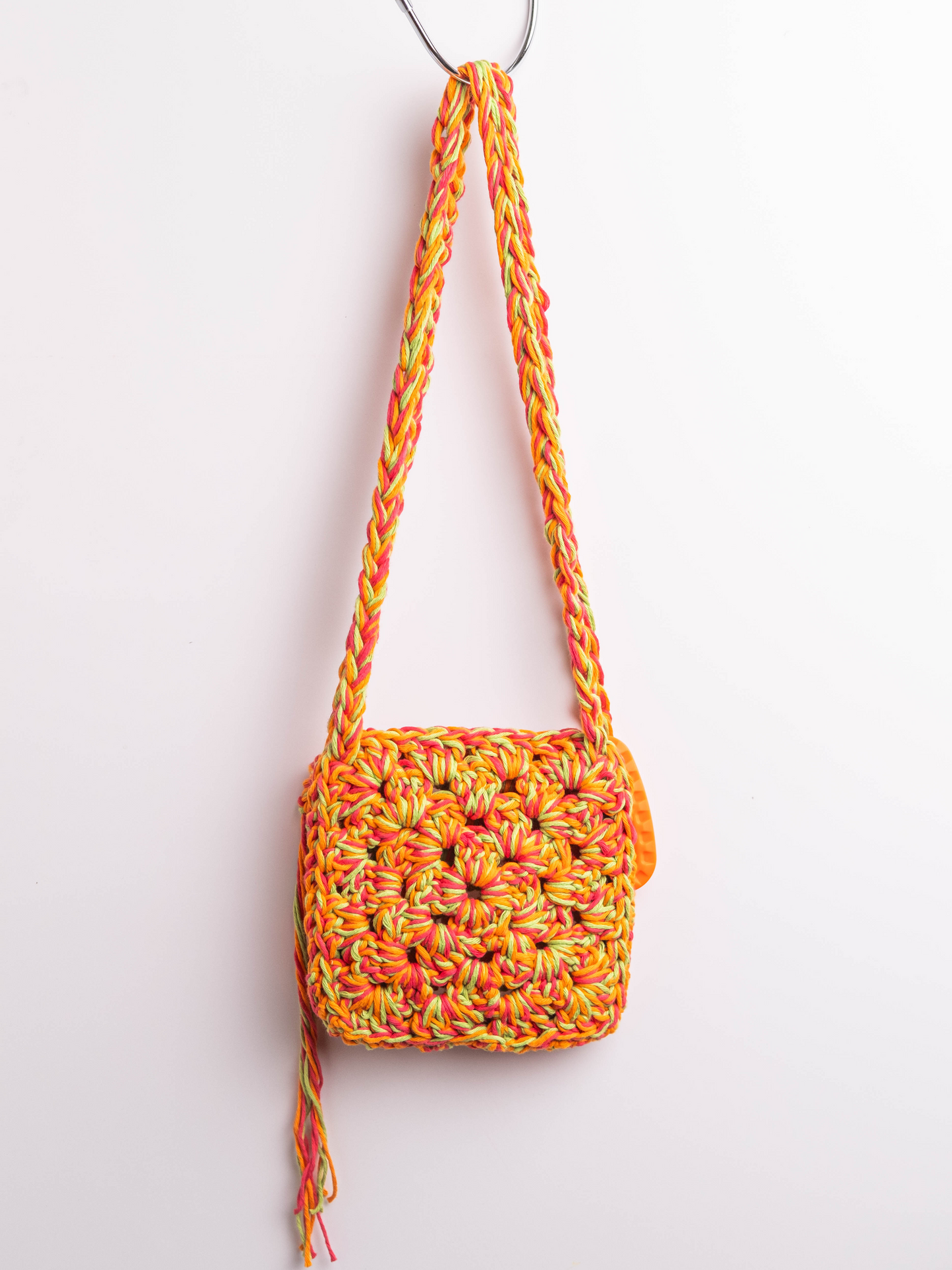 Lola Bai Cotton Crochet Mini Bag in Tangerine