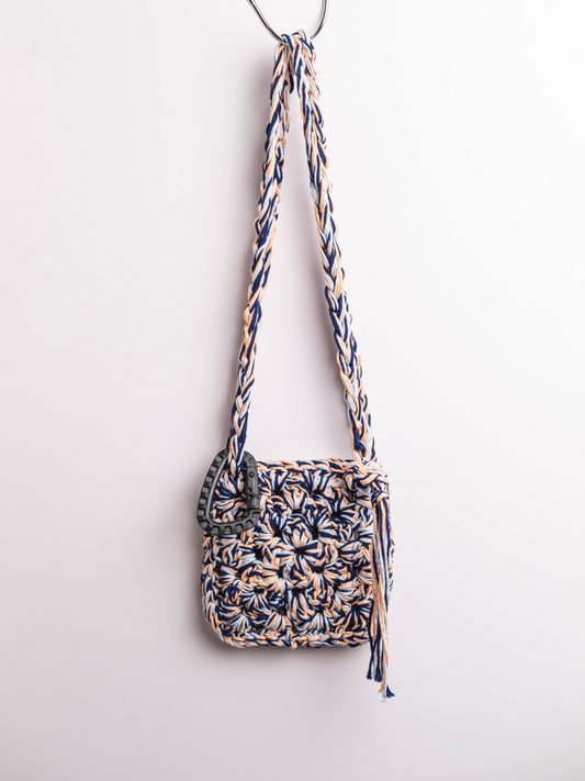 Lola Bai Cotton Crochet Mini Bag in Bluey