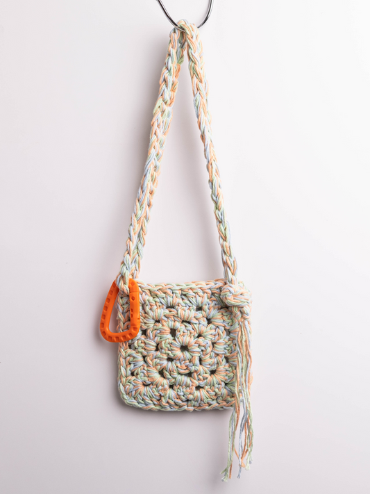 Lola Bai Cotton Crochet Mini Bag in Clouds